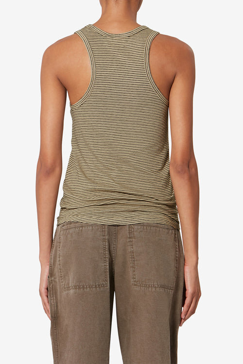 Thea Striped Cotton and Linen T-Shirt Thea Striped Cotton and Linen T-Shirt