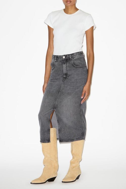 Tilauria Midi Skirt in Fine Denim Tilauria Midi Skirt in Fine Denim