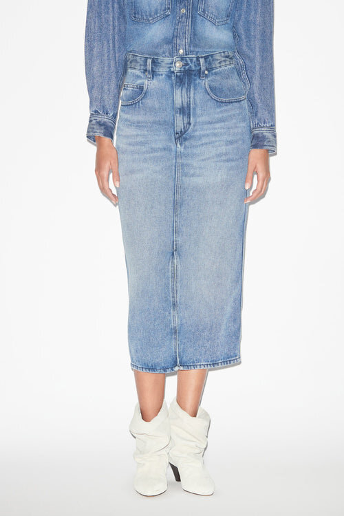 Tilauria Midi Skirt in Fine Denim Tilauria Midi Skirt in Fine Denim