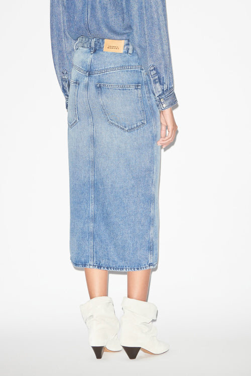 Tilauria Midi Skirt in Fine Denim Tilauria Midi Skirt in Fine Denim