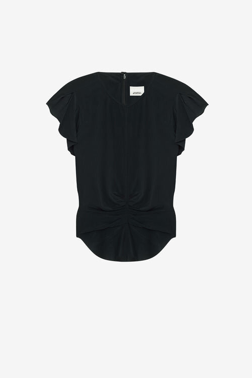 Tullya Plain-Colored Pleated Top Tullya Plain-Colored Pleated Top