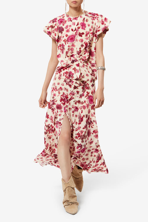 Tullya Silk Rose Print Top Tullya Silk Rose Print Top
