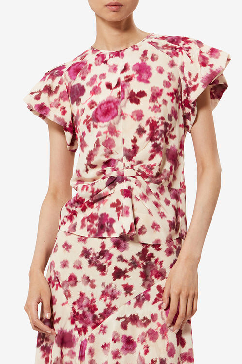 Tullya Silk Rose Print Top Tullya Silk Rose Print Top