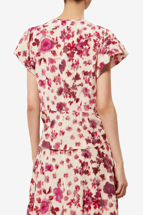 Tullya Silk Rose Print Top Tullya Silk Rose Print Top
