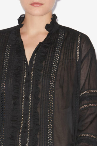 Valda Openwork Cotton Voile Shirt Valda Openwork Cotton Voile Shirt