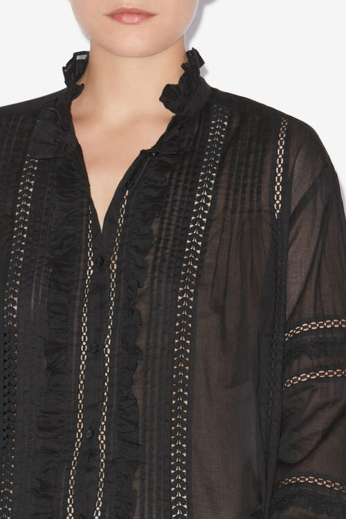 Valda Openwork Cotton Voile Shirt Valda Openwork Cotton Voile Shirt