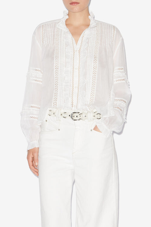 Valda Openwork Cotton Voile Shirt Valda Openwork Cotton Voile Shirt