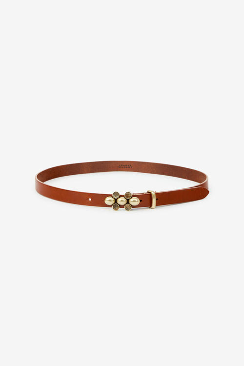 Valdez Leather Belt with a Jewel Buckle Valdez Leather Belt with a Jewel Buckle