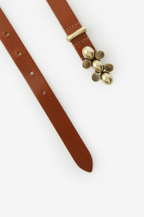 Valdez Leather Belt with a Jewel Buckle Valdez Leather Belt with a Jewel Buckle