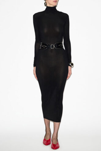 Vanessa Roll Neck Dress in Plain-Colored Jersey Vanessa Roll Neck Dress in Plain-Colored Jersey