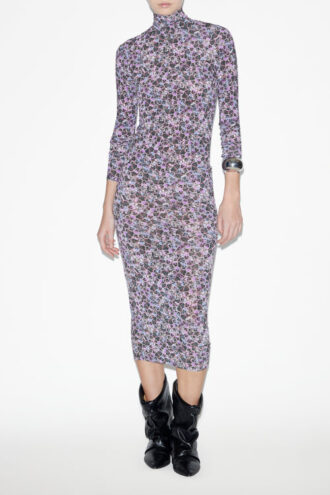 Vanessa Roll Neck Dress in Plain-Colored Jersey Vanessa Roll Neck Dress in Plain-Colored Jersey
