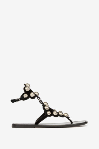 Velvee Jeweled Suede Leather Sandals