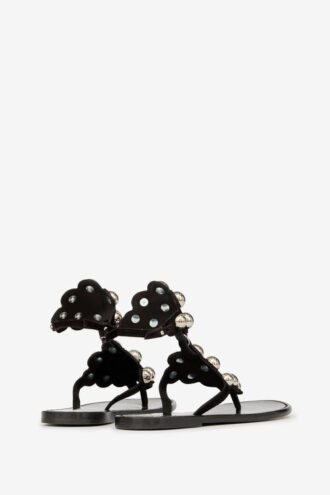 Velvee Jeweled Suede Leather Sandals
