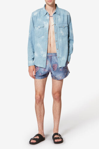 Vincente Tropical Print Swim Shorts