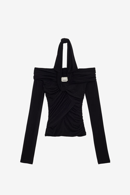 Vonda Draped Top in Plain-Colored Jersey Vonda Draped Top in Plain-Colored Jersey