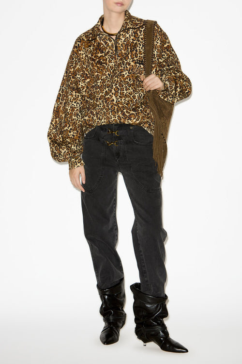 Wilda Printed Stand-Up Collar Sweatshirt Wilda Printed Stand-Up Collar Sweatshirt