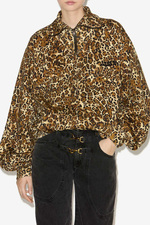 Wilda Printed Stand-Up Collar Sweatshirt Wilda Printed Stand-Up Collar Sweatshirt