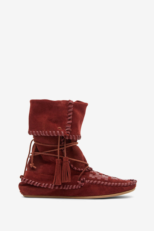 Winki Boots in Braided and Suede Leather Winki Boots in Braided and Suede Leather