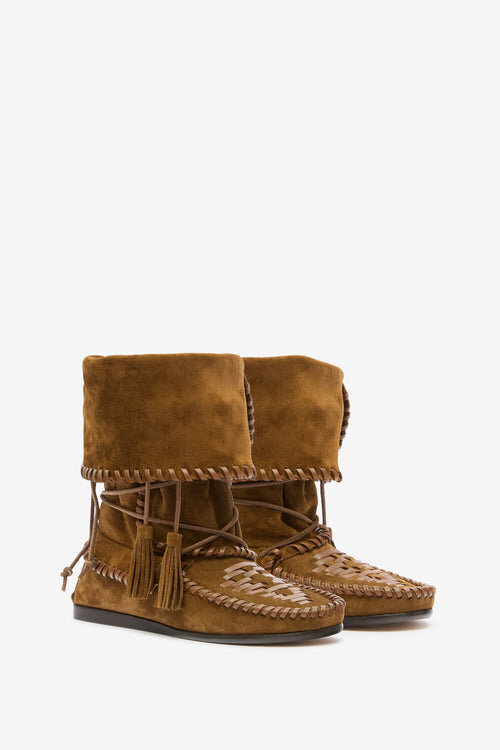 Winki Boots in Braided and Suede Leather Winki Boots in Braided and Suede Leather