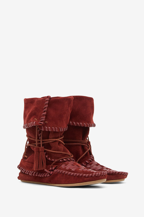 Winki Boots in Braided and Suede Leather Winki Boots in Braided and Suede Leather