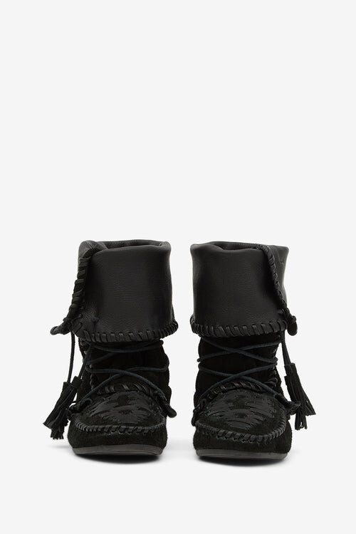 Winki Boots in Braided and Suede Leather Winki Boots in Braided and Suede Leather