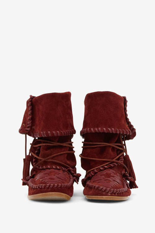 Winki Boots in Braided and Suede Leather Winki Boots in Braided and Suede Leather