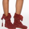Winki Boots in Braided and Suede Leather Winki Boots in Braided and Suede Leather