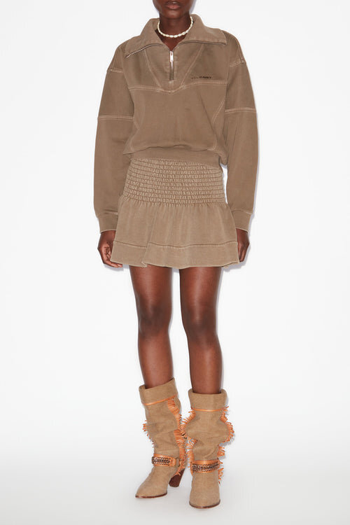 Yaele Faded Topstitched Jersey Sweatshirt Yaele Faded Topstitched Jersey Sweatshirt