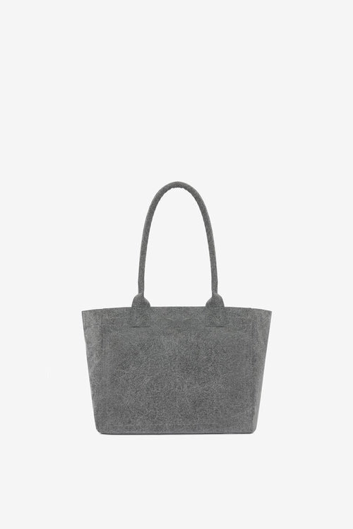 Yenky Zipped Washed Cotton Logo Tote Bag Yenky Zipped Washed Cotton Logo Tote Bag