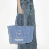 Yenky Zipped Washed Cotton Logo Tote Bag Yenky Zipped Washed Cotton Logo Tote Bag