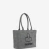 Yenky Zipped Washed Cotton Logo Tote Bag Yenky Zipped Washed Cotton Logo Tote Bag