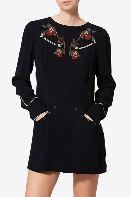 Youma Short Beaded Cady Dress Youma Short Beaded Cady Dress