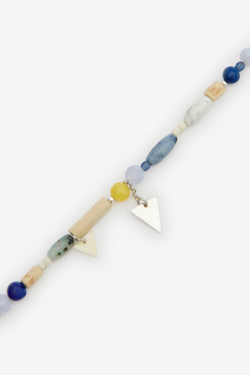 Yulian Stone, Wood, and Pendant Bracelet Yulian Stone, Wood, and Pendant Bracelet