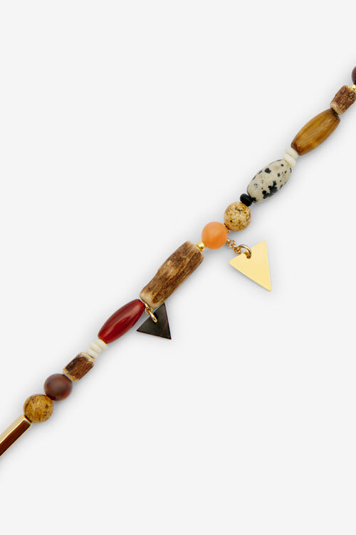 Yulian Stone, Wood, and Pendant Bracelet Yulian Stone, Wood, and Pendant Bracelet