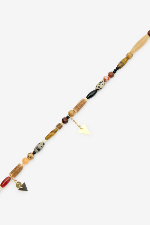 Yulian Stone, Wood, and Pendant Necklace Yulian Stone, Wood, and Pendant Necklace