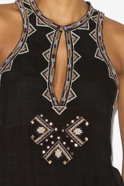 Zahara Embroidered Matka Silk Top Zahara Embroidered Matka Silk Top