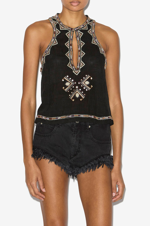 Zahara Embroidered Matka Silk Top Zahara Embroidered Matka Silk Top