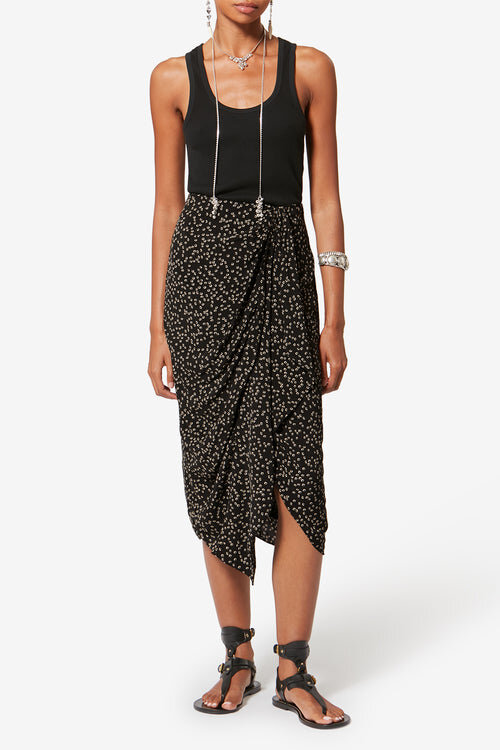 Zaine Flowing Origami Print Skirt Zaine Flowing Origami Print Skirt