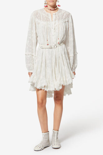 Zame Short Cotton and Silk Floral Dress