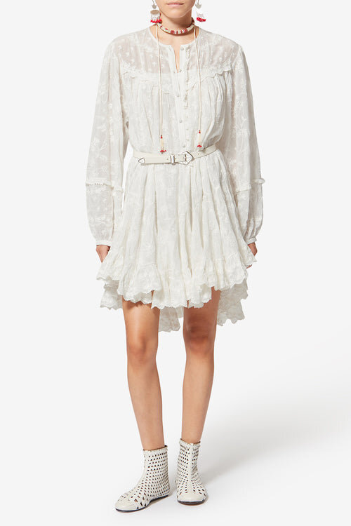 Zame Short Cotton and Silk Floral Dress Zame Short Cotton and Silk Floral Dress