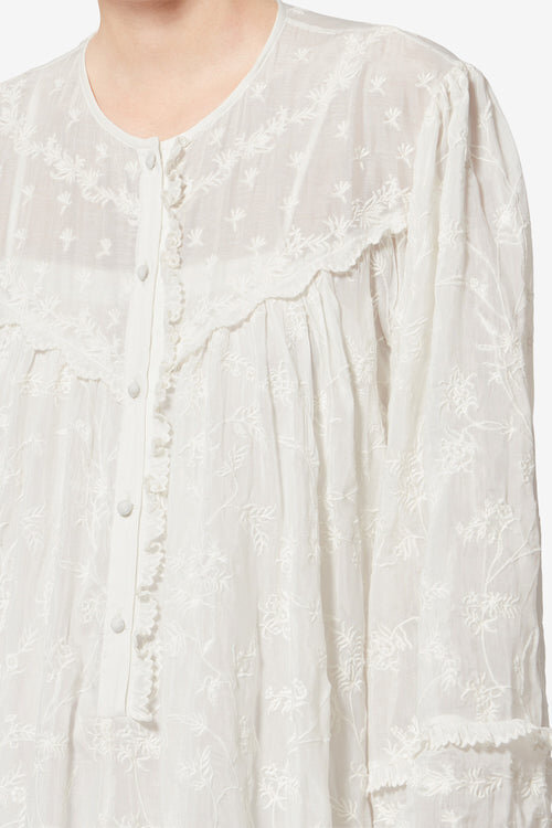 Zame Short Cotton and Silk Floral Dress Zame Short Cotton and Silk Floral Dress