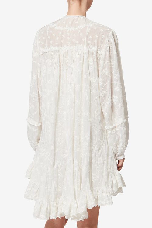 Zame Short Cotton and Silk Floral Dress Zame Short Cotton and Silk Floral Dress