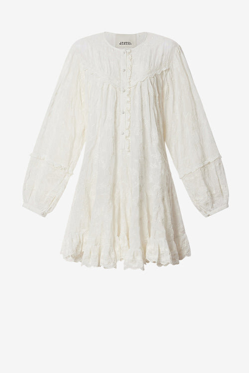 Zame Short Cotton and Silk Floral Dress Zame Short Cotton and Silk Floral Dress