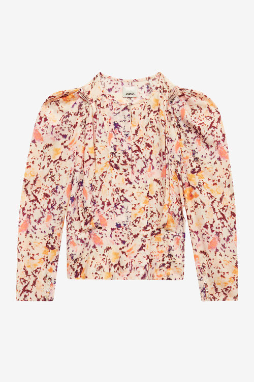 Zarga Pleated Blouse in Printed Silk Zarga Pleated Blouse in Printed Silk