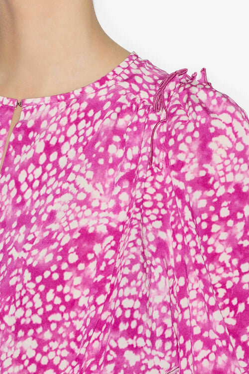 Zarga Pleated Blouse in Printed Silk Zarga Pleated Blouse in Printed Silk