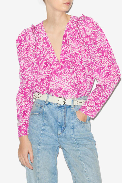 Zarga Pleated Blouse in Printed Silk Zarga Pleated Blouse in Printed Silk