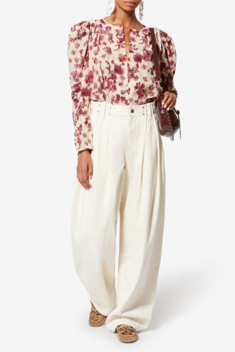 Zarga Short Printed Stretch Silk Top Zarga Short Printed Stretch Silk Top