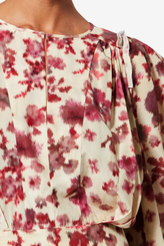 Zarga Short Printed Stretch Silk Top Zarga Short Printed Stretch Silk Top