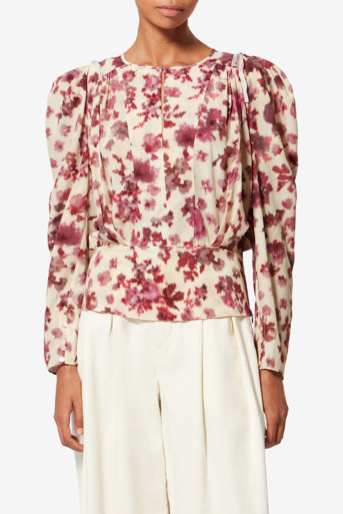 Zarga Short Printed Stretch Silk Top Zarga Short Printed Stretch Silk Top