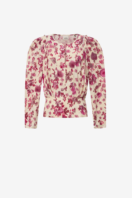 Zarga Short Printed Stretch Silk Top Zarga Short Printed Stretch Silk Top